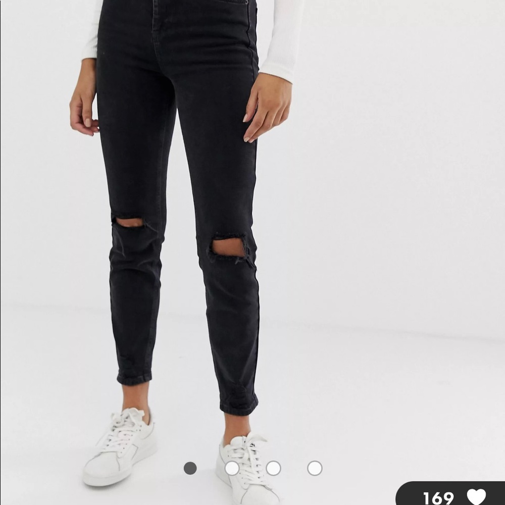 ASOS ripped black high-waisted jeans